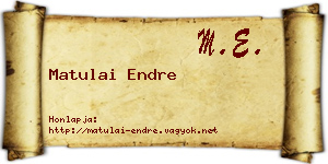 Matulai Endre névjegykártya